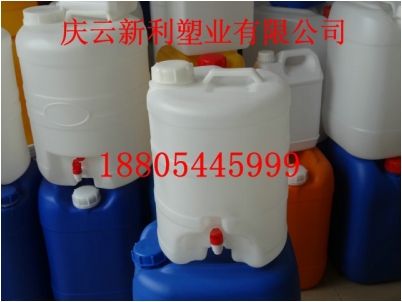 10升水嘴塑料桶，10公斤水龍頭塑料桶，10L白色塑料桶.